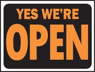 We're Open